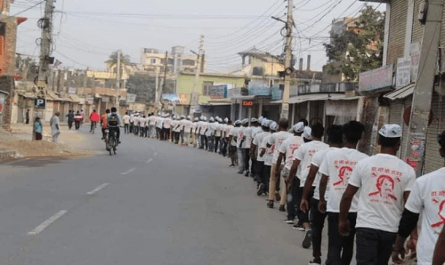 डा. सिके राउतका 'स्वयँसेवक दस्ता' को अभ्यास जनकपुरमा