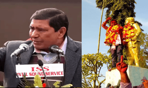 भोली पूर्व गृहमन्त्री नारायणकाजी श्रेष्ठ  धनुषाको डुमरिया आउँदै