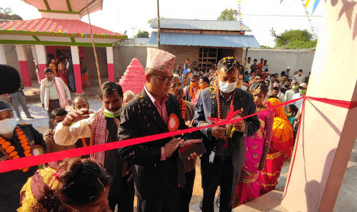 मधुवनीमा प्रदेश २ का मन्त्री यादवले गरे धर्मशाला उदघाटन