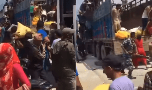किसानले २ वटा ट्रकबाट मल लुट्यो