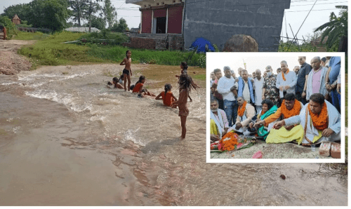 सस्तो लोकप्रियताको लागि ठेक्का नलाग्दै मन्त्री र साँसद यादवले शिलान्यास गरेको सडक बने नदी