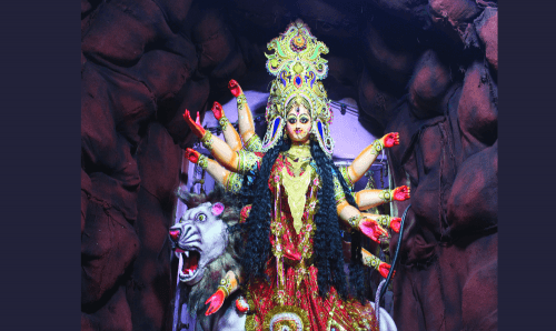 मधेश प्रदेशः दुर्गाको मूर्तिमा ७५ तोला सुनको गहना, सुरक्षाको लागि प्रहरी परिचालन