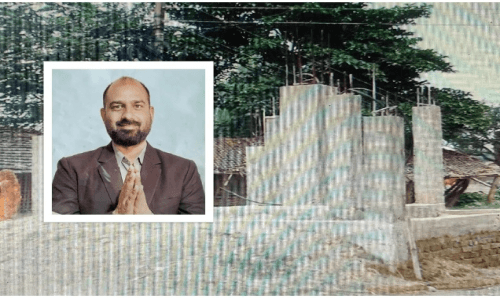 लोहारपट्टि नगरपालिकाका मेयरले सरकारी बजेटमा बीच रोडमै बाजेको शालिक बनाउँदै