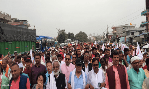 सर्लाहीमा नेता राजेन्द्र महतोको 'मधेशी-पहाडी एकता सभा'