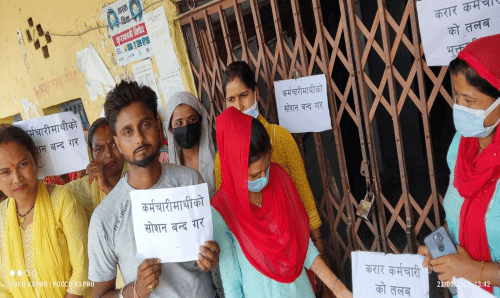 धनुषाको क्षीरेश्वरनाथ नगरपालिकाका कर्मचारीहरु आन्दोलनमा, कार्यालयमा तालाबन्दी