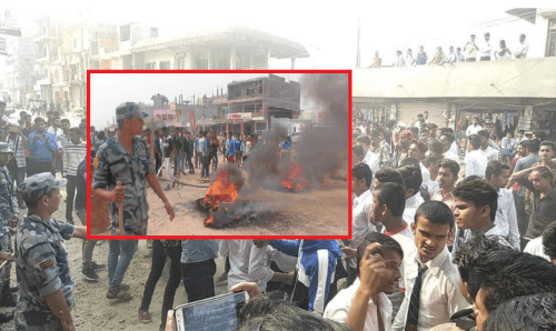 विद्यार्थी आन्दोलन : बारामा प्रहरीको गाडीमा आगजनीपछि चलाइयो गोली, अवस्था तनावग्रस्त !