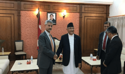 भारतीय विदेशमन्त्री एस जयशंकर र प्रम ओलीबीच भेटवार्ता