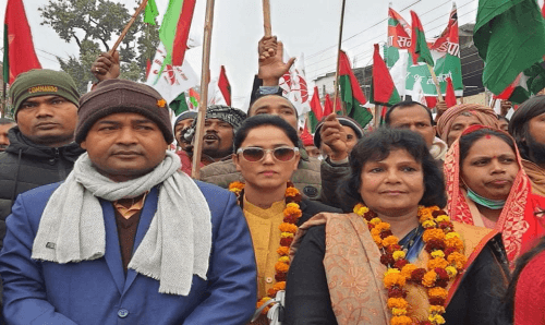 सिरहामा राजकिशोर यादव पक्षधरलाई पन्छाउँदै जसपाको विरोधसभा सम्पन्न