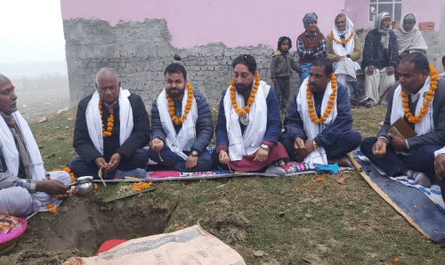 शहिदनगर वडा नं. ६ मा ६० लाखको लागतमा वडा भवन बन्दै