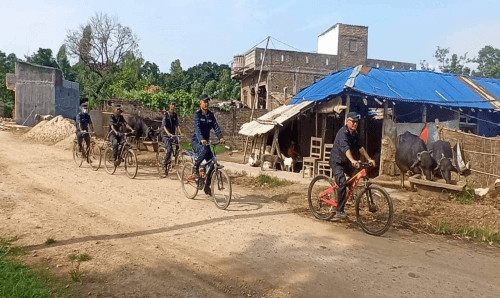 ईलाका प्रहरी यदुकूहाको टोलटोलमा 'साइकल गस्ती'