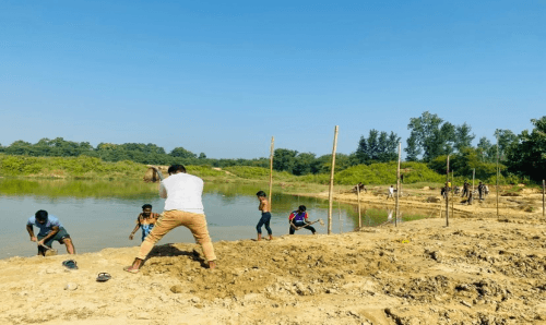 मधेशमा छठ पर्वको लागि जलाशयको किनार सृंगारिदै