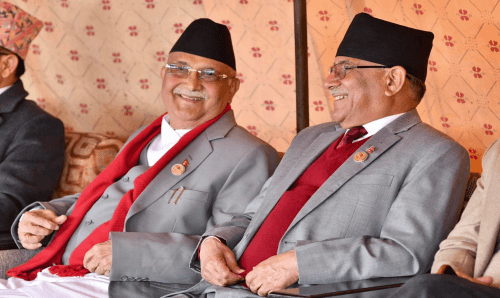 ७ दलको समर्थन जुटाएर प्रधानमन्त्री दाबी गर्न राष्ट्रपति समक्ष पुगे प्रचण्ड