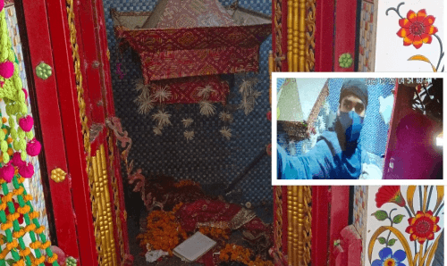 जनकपुरः राजदेवीको चाँदीको मूर्ति चोरी, चोरको अनुहार सिसिटिभीमा कैद