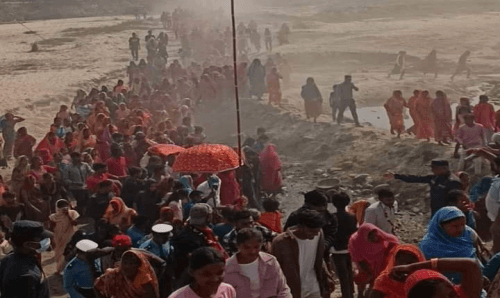 कञ्चनवनमा होली खेलेर परिक्रमाको धार्मिक लस्कर आज धनुषाको पर्वतामा