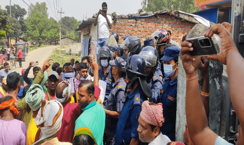 धनुषाको शहिदनगर नगरपालिका तनावग्रस्त, भारी सँख्यामा प्रहरी परिचालन