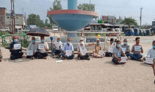डा. केसीको जीवन रक्षाको माग गर्दै जलेश्वरमा नेविसँघको धर्ना